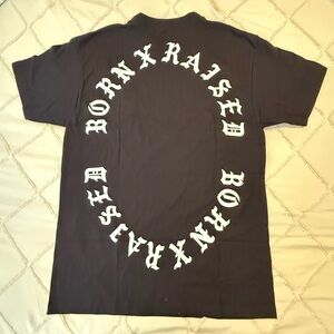 Born X Raised Black Tee with White Logo